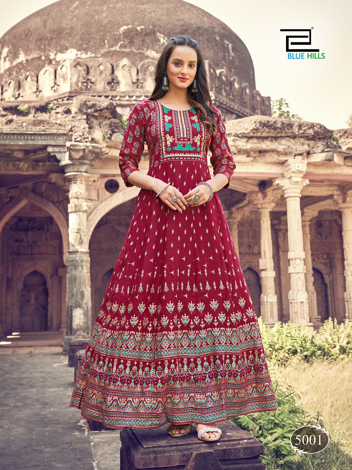Blue Hills Festival Night Vol 5 Printed Wholesale Anarkali Kurtis Catalog
